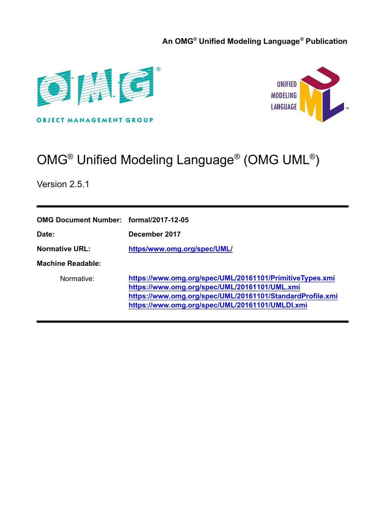 OMG Unified Modeling Language (UML) Specification image 0