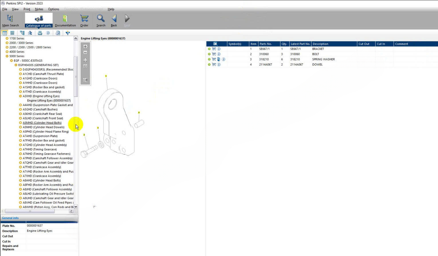 PERKINS SPI2 2023A Service Manual & Parts Information System