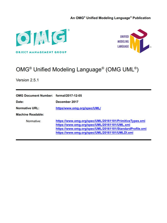 OMG Unified Modeling Language (UML) Specification image 0