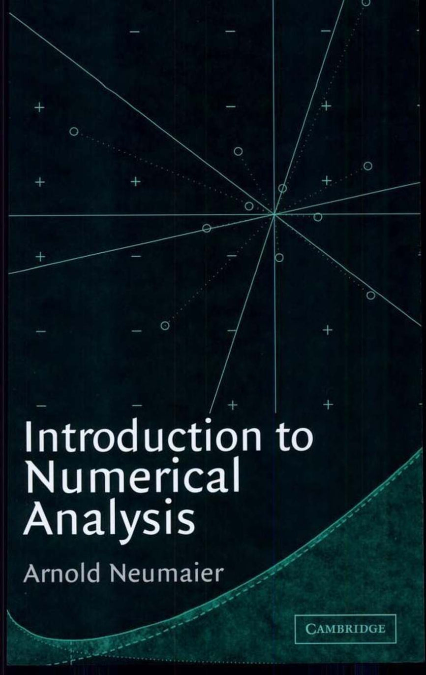 Introduction to Numerical Analysis, Arnold Neumaier image 0