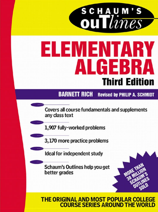 Schaum’s Outline of Elementary Algebra image 0