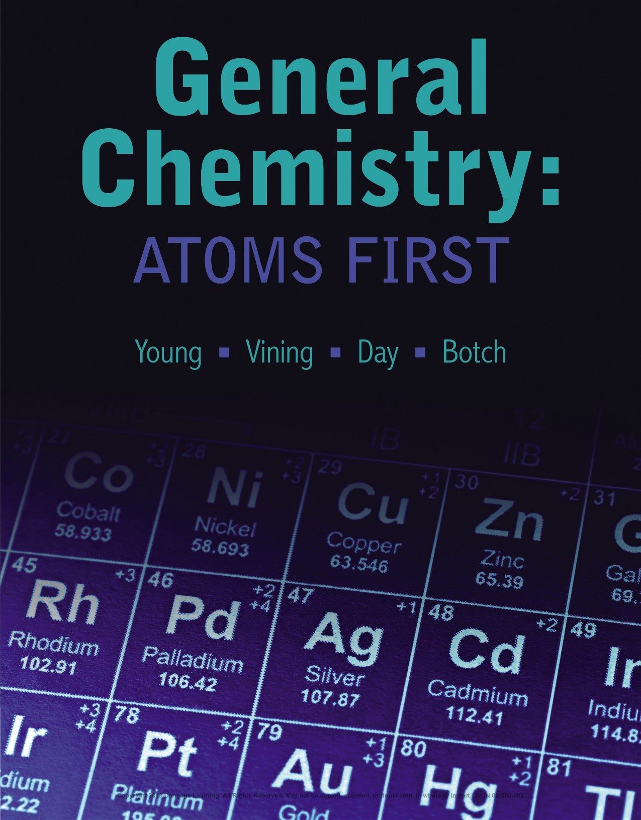 General Chemistry, Atoms First, by Vining, Young, Day, Botch image 0