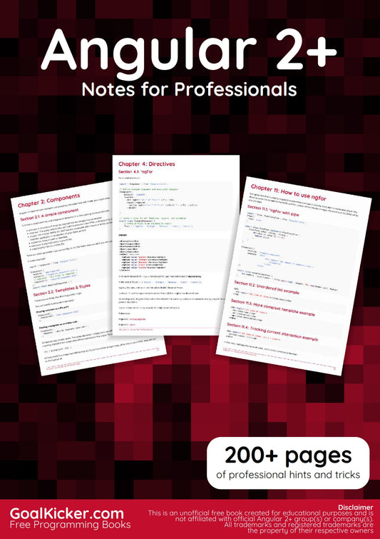 Angular 2+ Notes for Professionals image 0